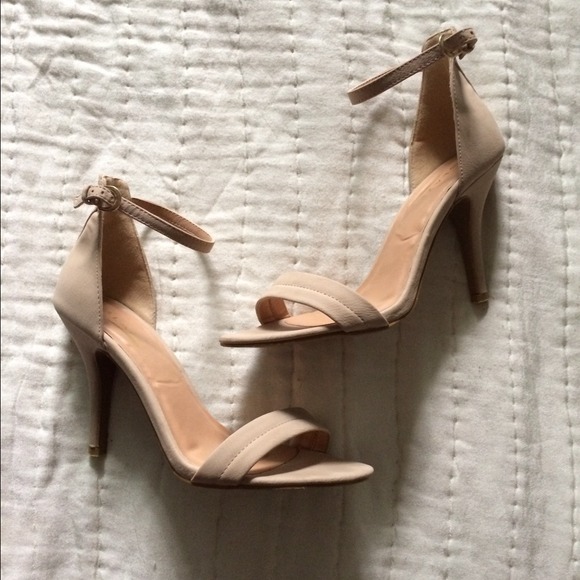 Strappy nude heels