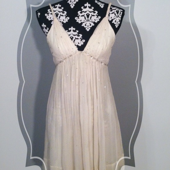 Cream Embellished Dress