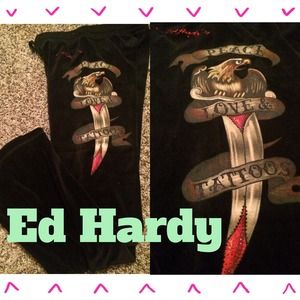 🎀 BRAND NEW!!! Ed Hardy Velour Track Pants🎀
