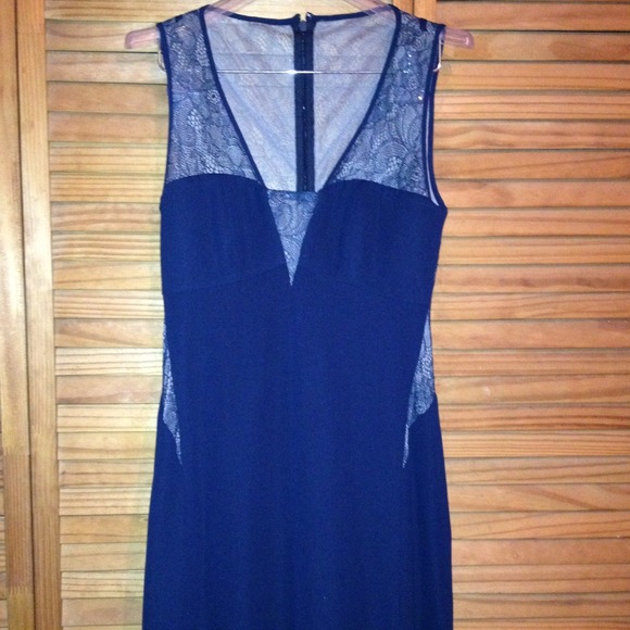 Navy maxi dress with lace