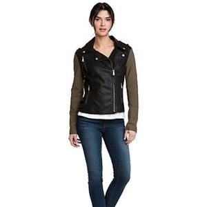 Black & Olive Moto Jacket