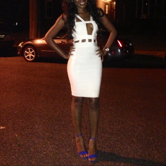 Cut out white bandage dress