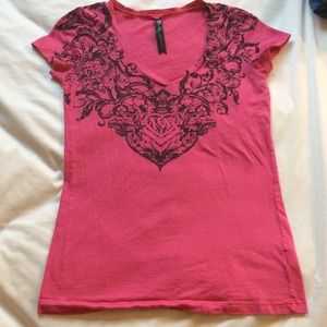 Pink/black metal mulisha t-shirt