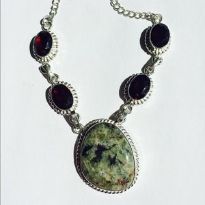Bloodstone & Garnet 925 Sterling Silver