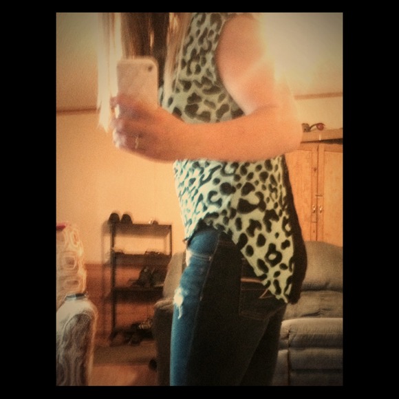 Leopard Lace Back high low top