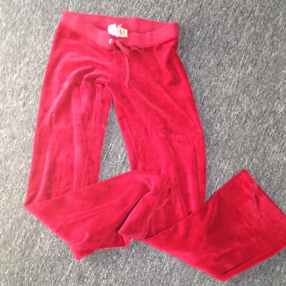 Red velour juicy couture sweatpants