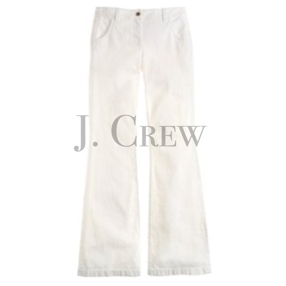 J. Crew High Waisted High Heel Flare White Jeans