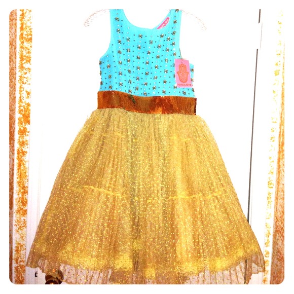 Manoush Blue Embellished Prom Dress