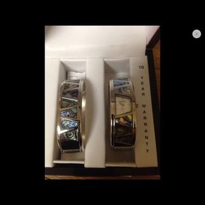 Kessaris Abalone Watch Bracelet Set New
