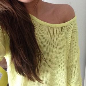 Yellow pullover sweater
