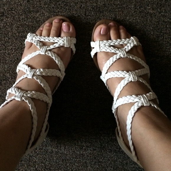 Madden girl white wedge strappy sandal