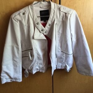 White Short Moto jacket