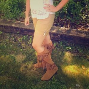 Sam Edelman Utah knee high fringe boots