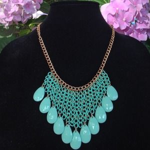 Sparkling Sage Mint Green Bib Statement Necklace