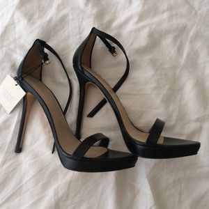 Zara Black Strappy skinny Heels