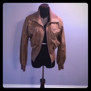 Arden B Leather-like Bomber jacket