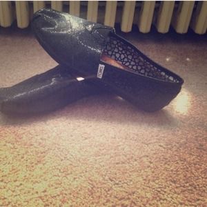 Black Glitter TOMS