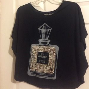 Sequin perfume bottle shirt