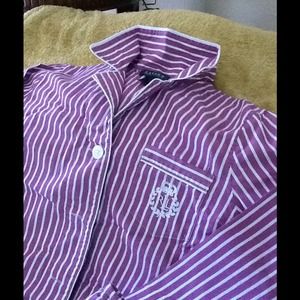 Ralph Lauren lavender/white pajama  set