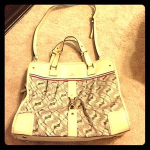 LAMB leather and fabric workbag