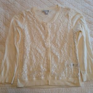 Forever 21 -- Lace Front Cardigan (Cream) -- US M