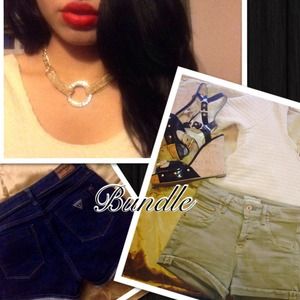 Both high waisted guess denim shorts