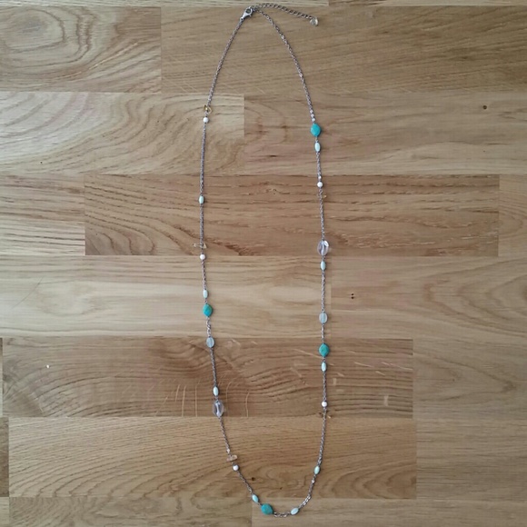 ❌SOLD❌Silver Necklace with Turquoise Beads - Picture 3 of 4