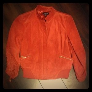 **SOLD** Bebe Burnt Orange Suede Bomber Jacket XS