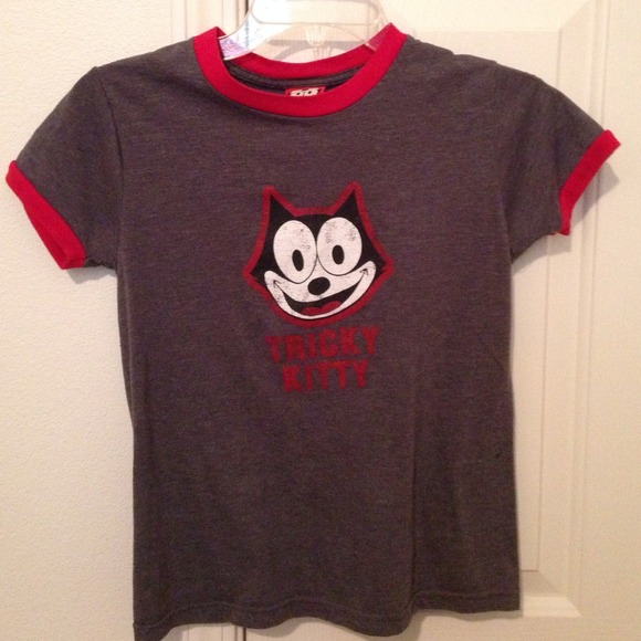 Grey Felix Tricky Kitty T-shirt