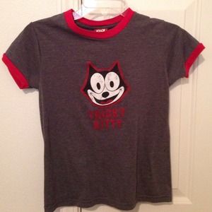 Grey Felix Tricky Kitty T-shirt