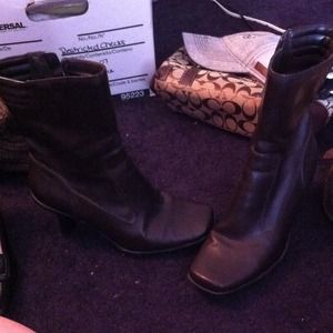 Brown heeled boots