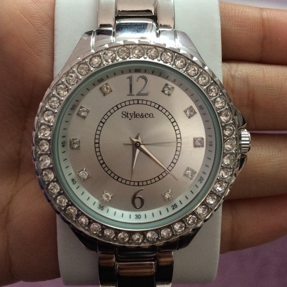 NWT Silver Style & Co MK Like Rhinestone Watch - Picture 2 of 4
