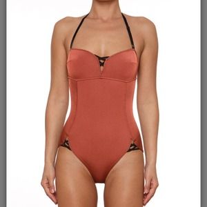 Swimming suit, one piece in coral. Euro brand