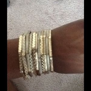 Gold squared bangels