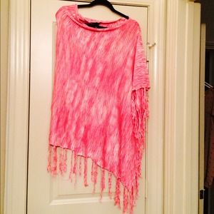 Pink Guess off the shoulder poncho
