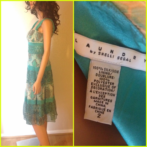 SOLD! LAUNDRY BY SHELLI SEGAL Silk Lace Boho Chic - Picture 3 of 4