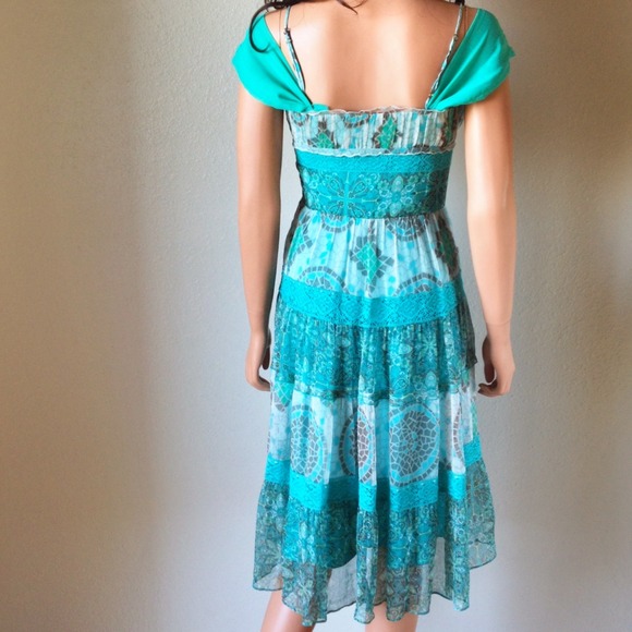 SOLD! LAUNDRY BY SHELLI SEGAL Silk Lace Boho Chic - Picture 4 of 4