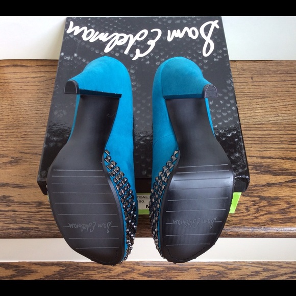 🎉❌SOLD❌Sam Edelman Teal Suede Platform Studded Heels🎉 - Picture 4 of 4