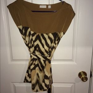Short sleeve animal print blouse