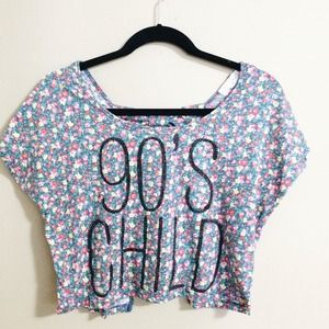 90's child floral tee