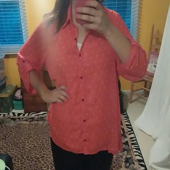 Pink polka dot top