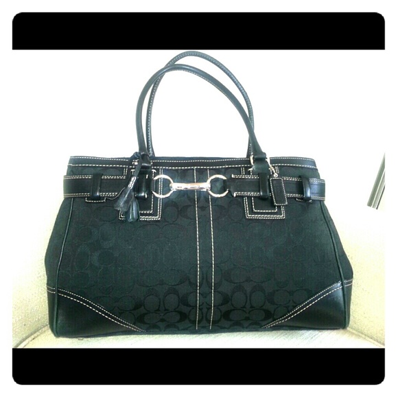 Coach Black Signature Tote