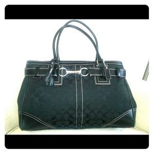 Coach Black Signature Tote