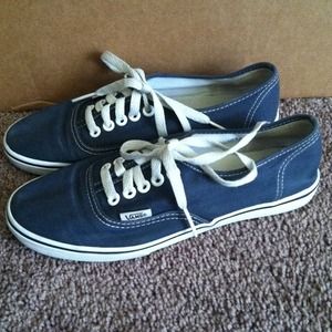 White and navy Vans