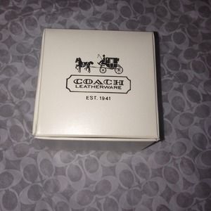 Authentic small coach jewelry box with tissuepaper