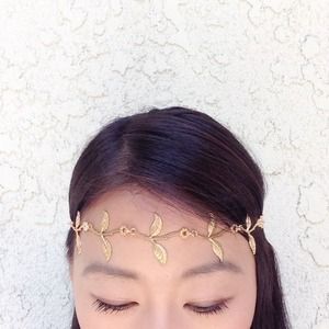 Matte Gold Floral head piece/ headband