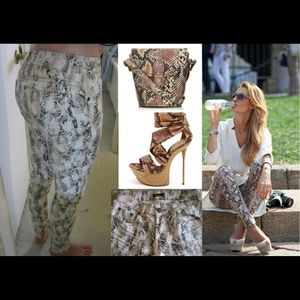 NEW Python Print Denim Jeans 24 25 XS