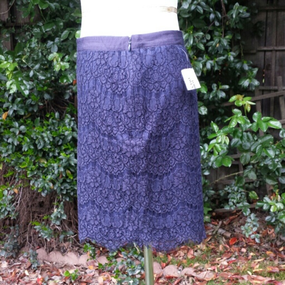 💙 ☆HP☆ Forever 21 Navy Lace Skirt - Picture 4 of 4