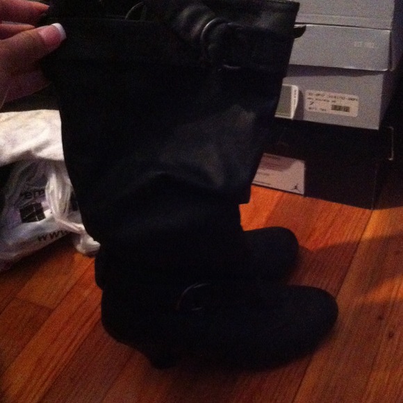 Black boots with heels