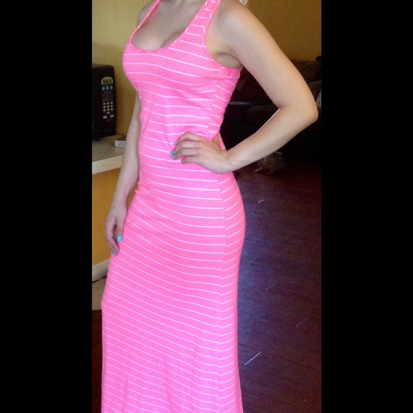Hot pink maxi dress